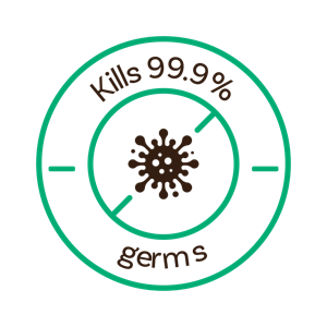 Kills 99.9% Germs