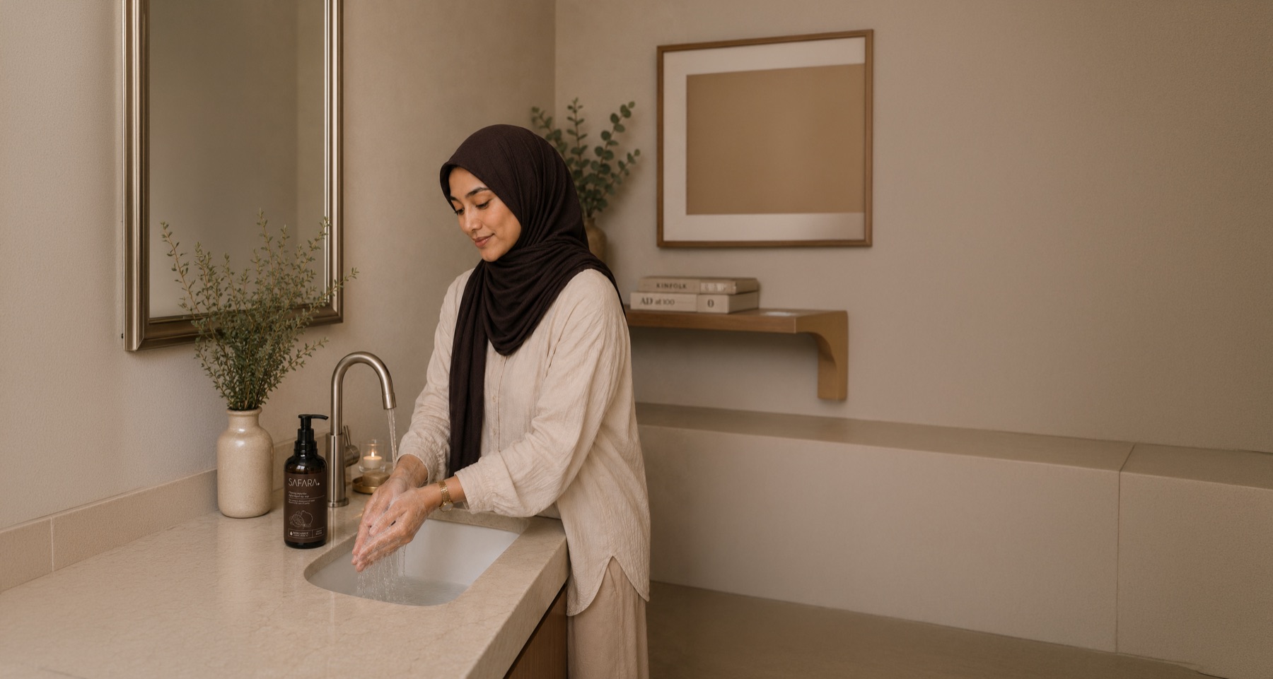 Washing hands with SAFARA Liquid Clay Soap